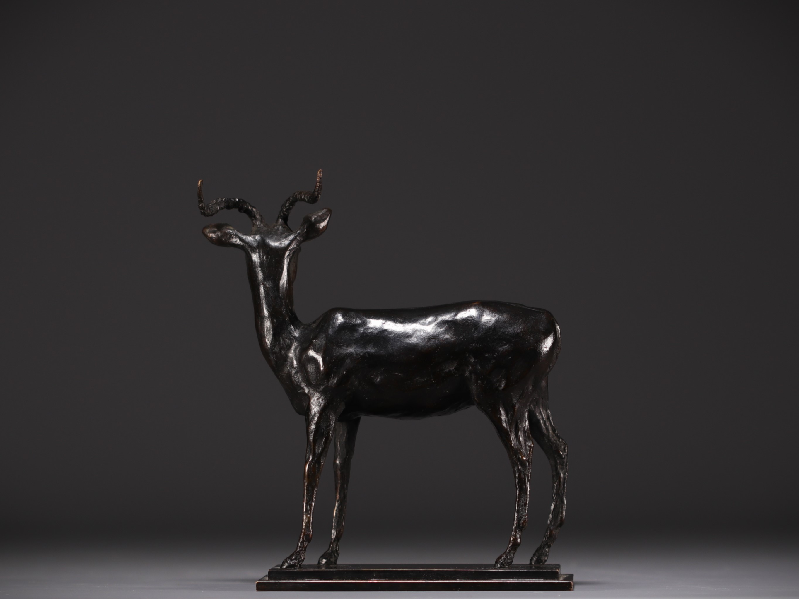 Catherine BOISSEAU (1952- ) "Impala" Artist's proof in bronze signed "C.Boisseau" and numbered 1/8.  - Image 3 of 5