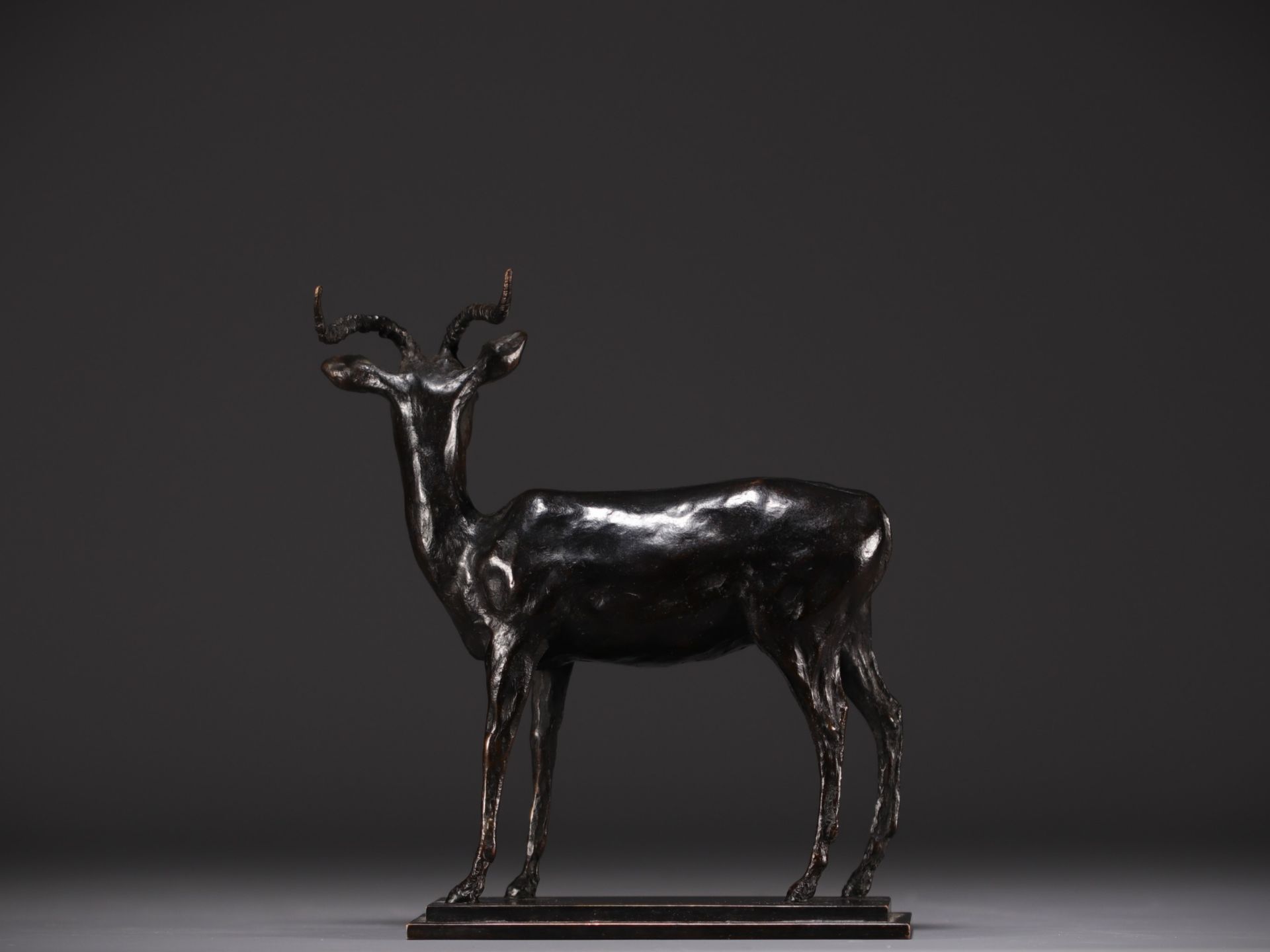 Catherine BOISSEAU (1952- ) "Impala" Artist's proof in bronze signed "C.Boisseau" and numbered 1/8.  - Bild 3 aus 5