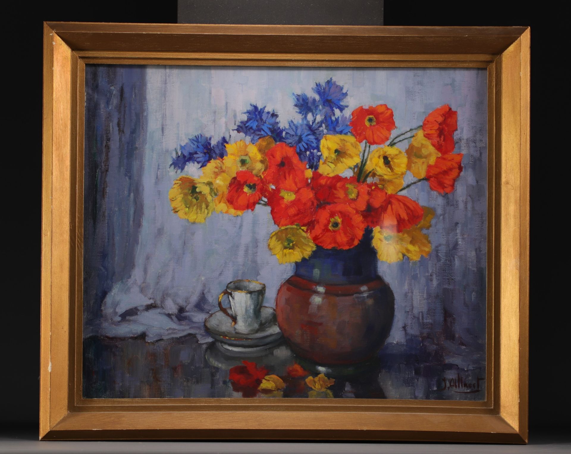 Jacques Lieven ALLAERT (1900-1975) "Still life with flowers" Oil on canvas, circa 1930/40. - Bild 2 aus 2
