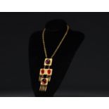 Roger SCEMAMA (1898-1989) attr. to for Yves Saint Laurent, necklace in gilt metal and glass cabochon