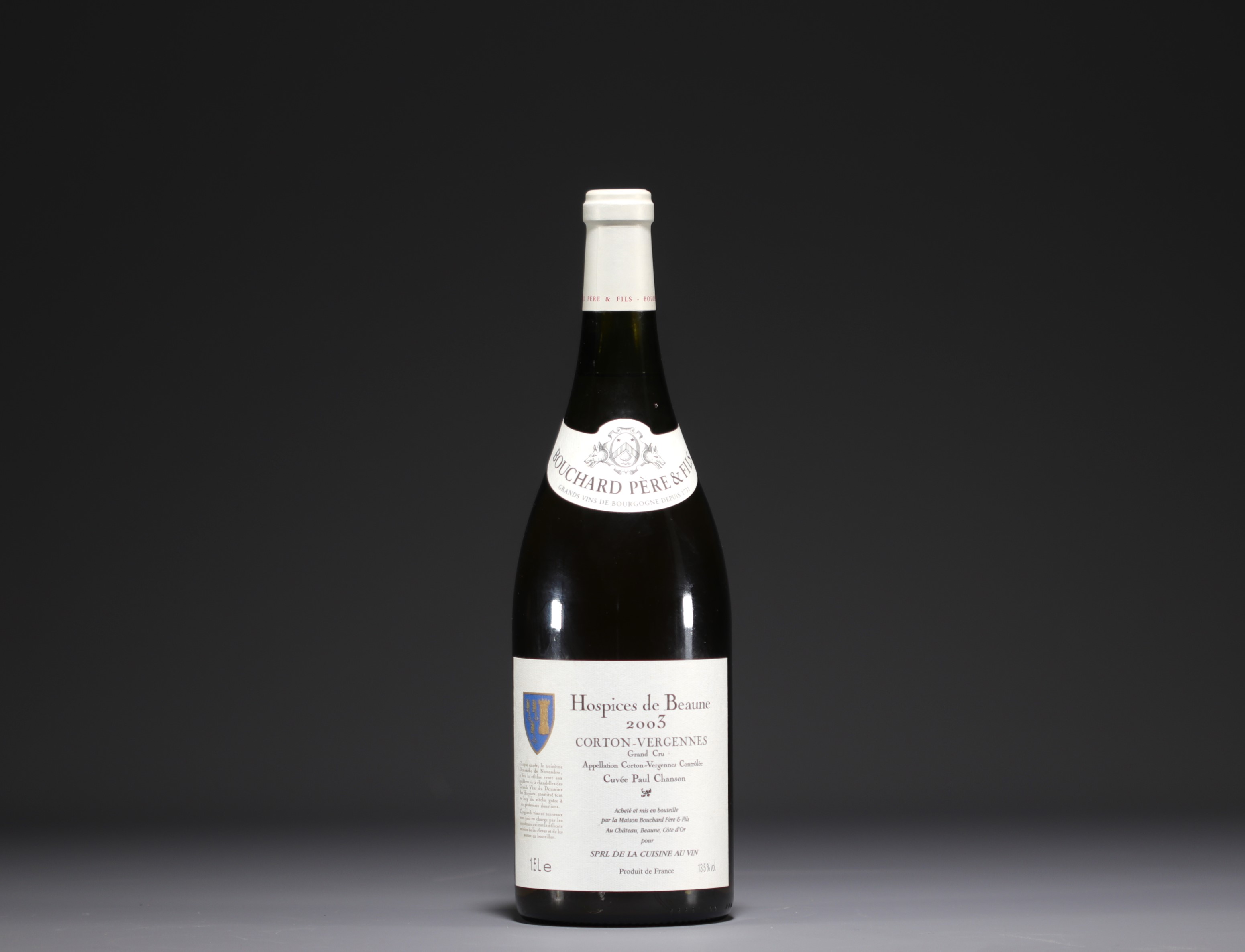 Hospices de Beaune - Corton Vergennes Grand Cru Cuvee Paul Chanson Margum 2003 vintage.