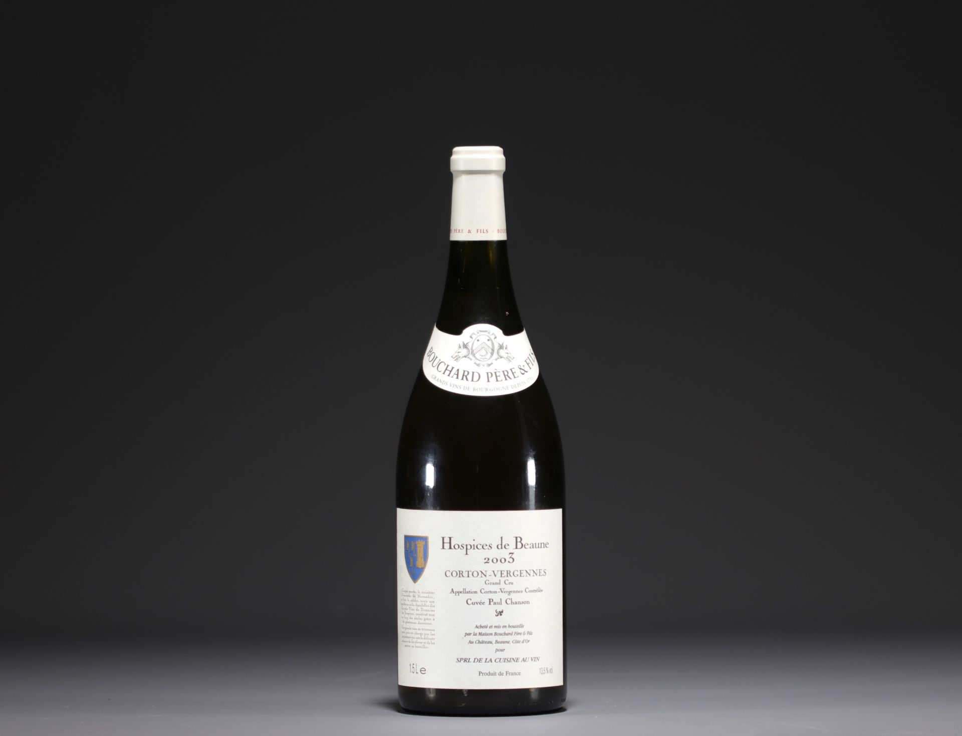 Hospices de Beaune - Corton Vergennes Grand Cru Cuvee Paul Chanson Margum 2003 vintage.