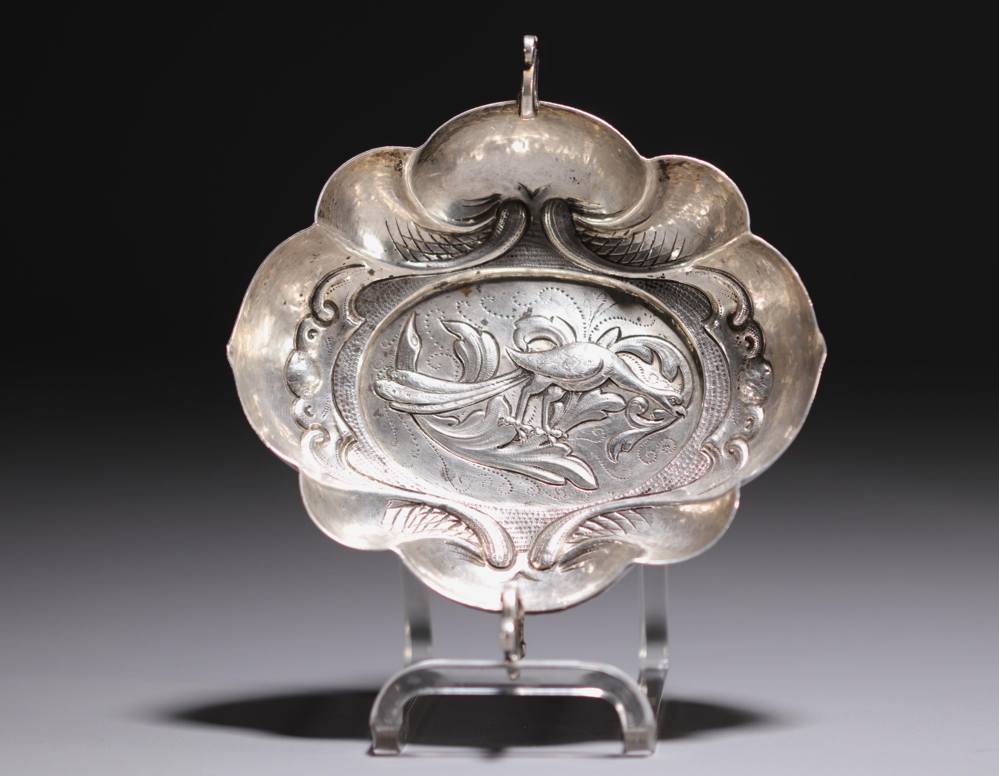 Silver wedding cup, bird of paradise design, early 18th century.