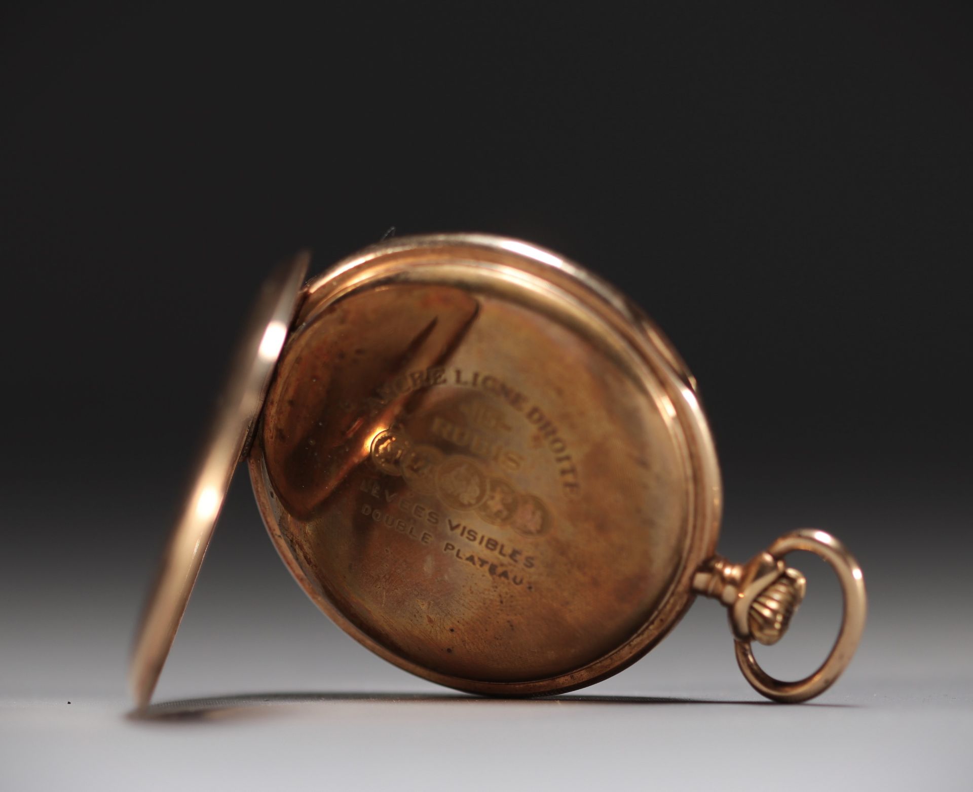 Chronometre D" pocket watch in 18k gold, total weight 70.3 g. - Image 3 of 3