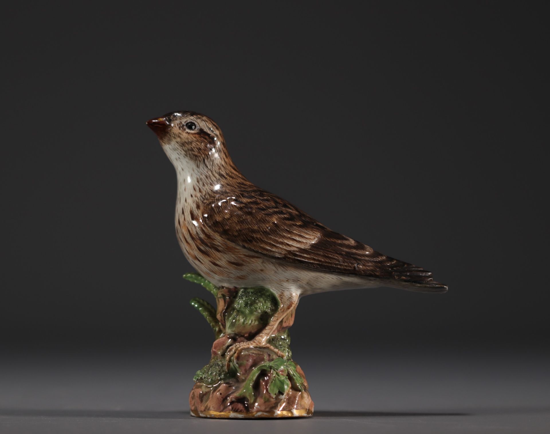 Meissen - Porcelain bird, swords mark under the piece.