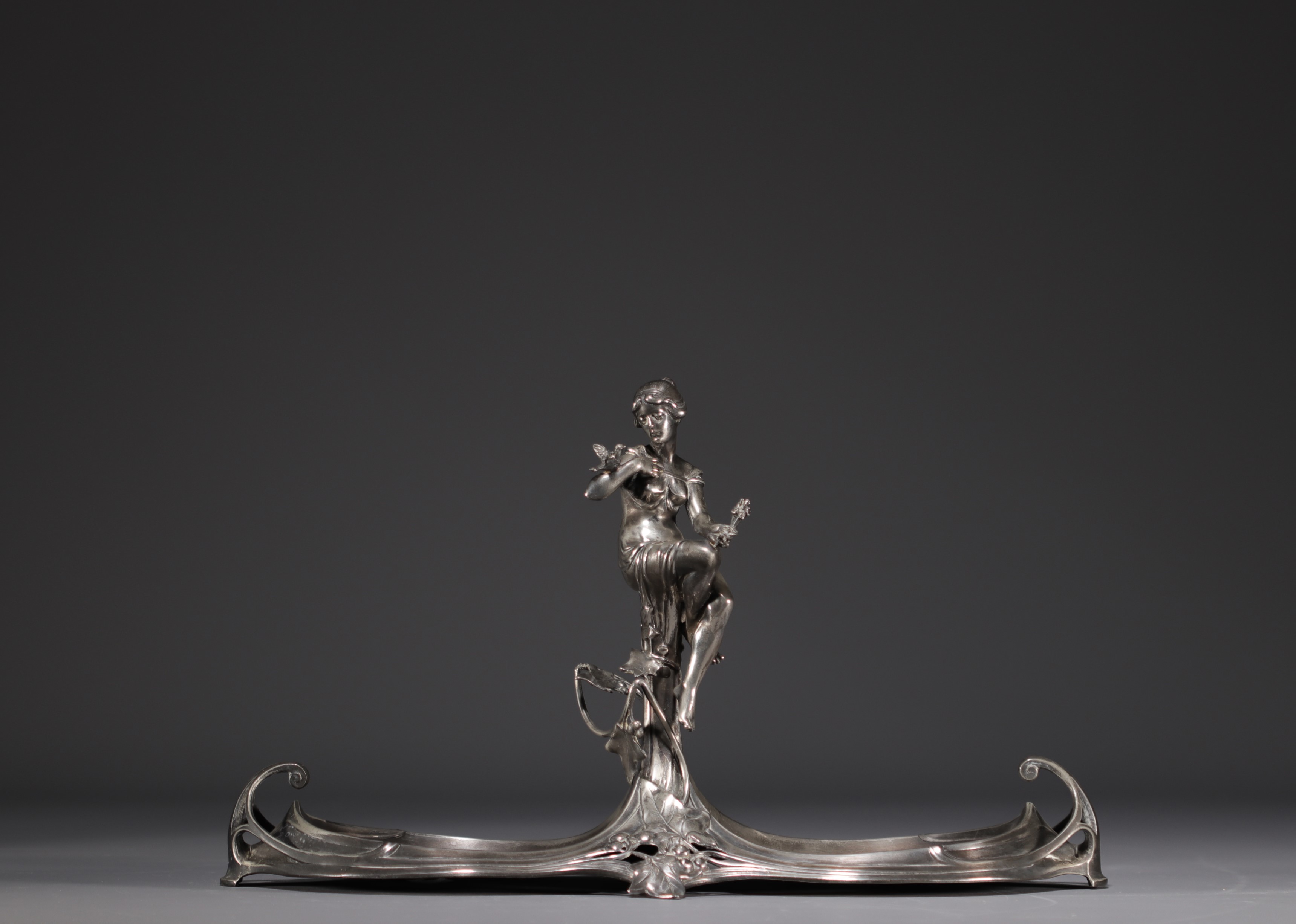 WMF - "Flower Women" Art Nouveau silver-plated three-piece set, hallmarked WMF. - Image 3 of 7