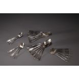 Set of 24 pieces of solid silver flatware, hallmarked V.R.