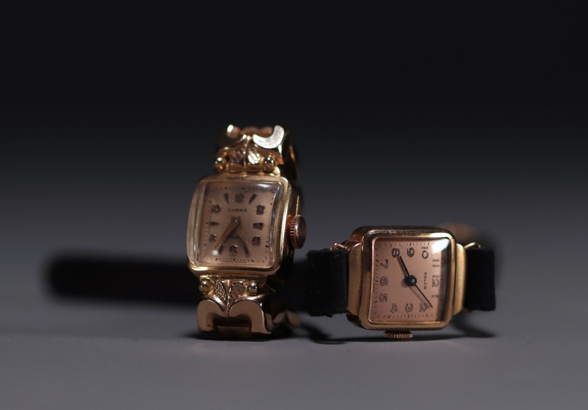 Set of two 18k yellow gold watches circa 1950-60, total weight 25.1gr. - Image 2 of 2