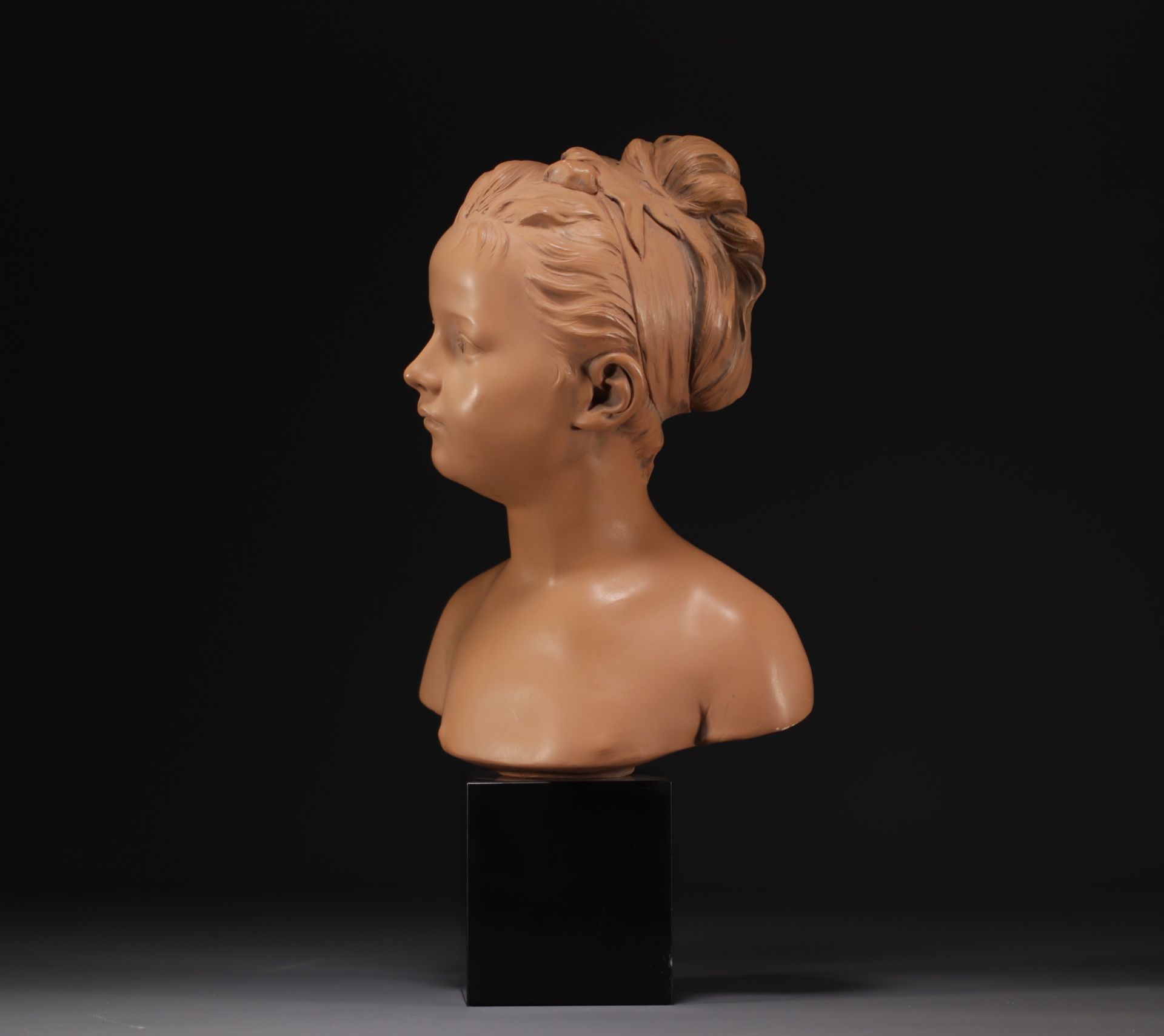 "Louise Brongniart" terracotta bust after Jean Antoine HOUDON. - Bild 3 aus 6