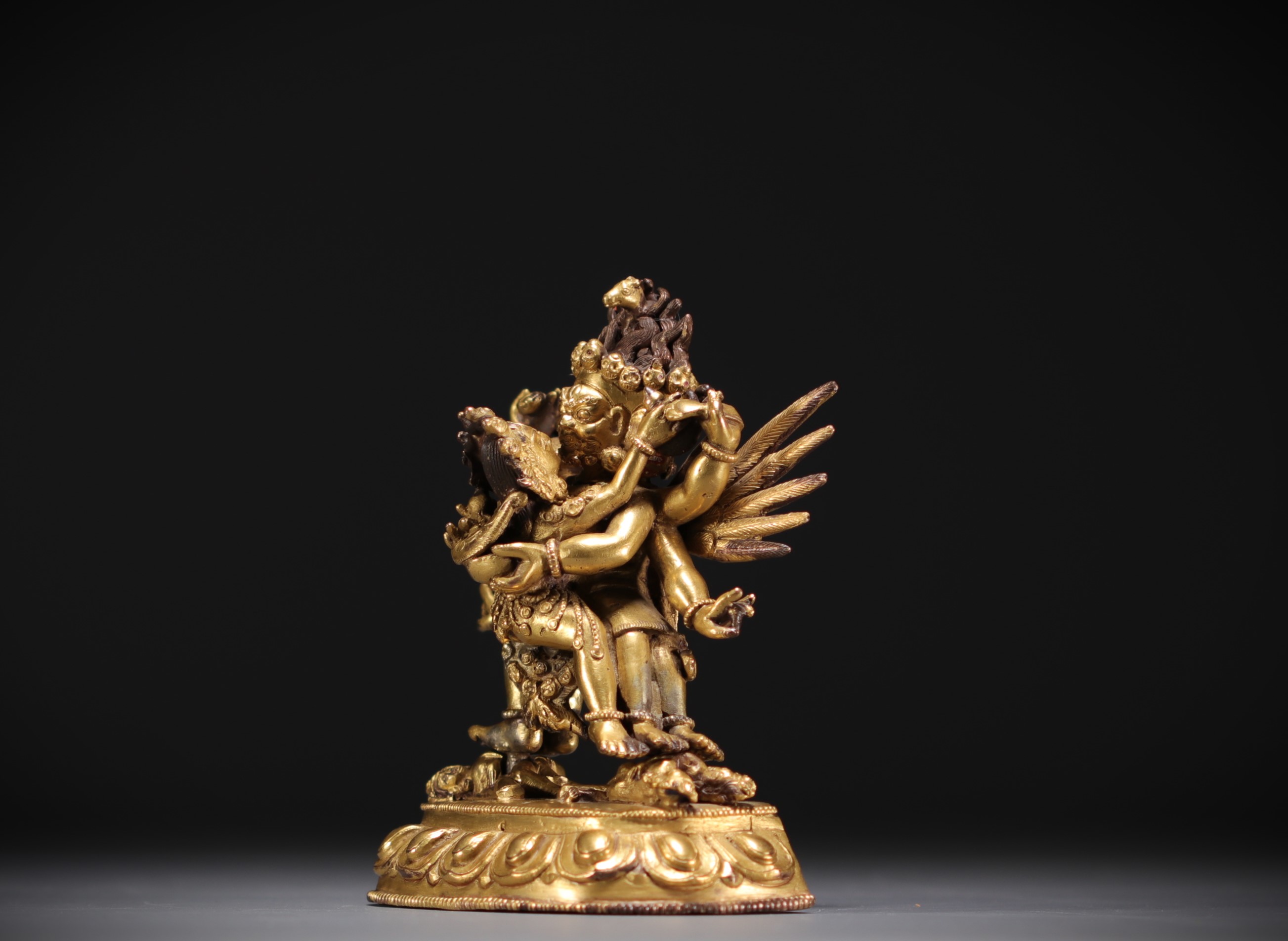 China - Tibet - Mahachakra Vajrapani, gilded bronze divinity. - Image 3 of 5