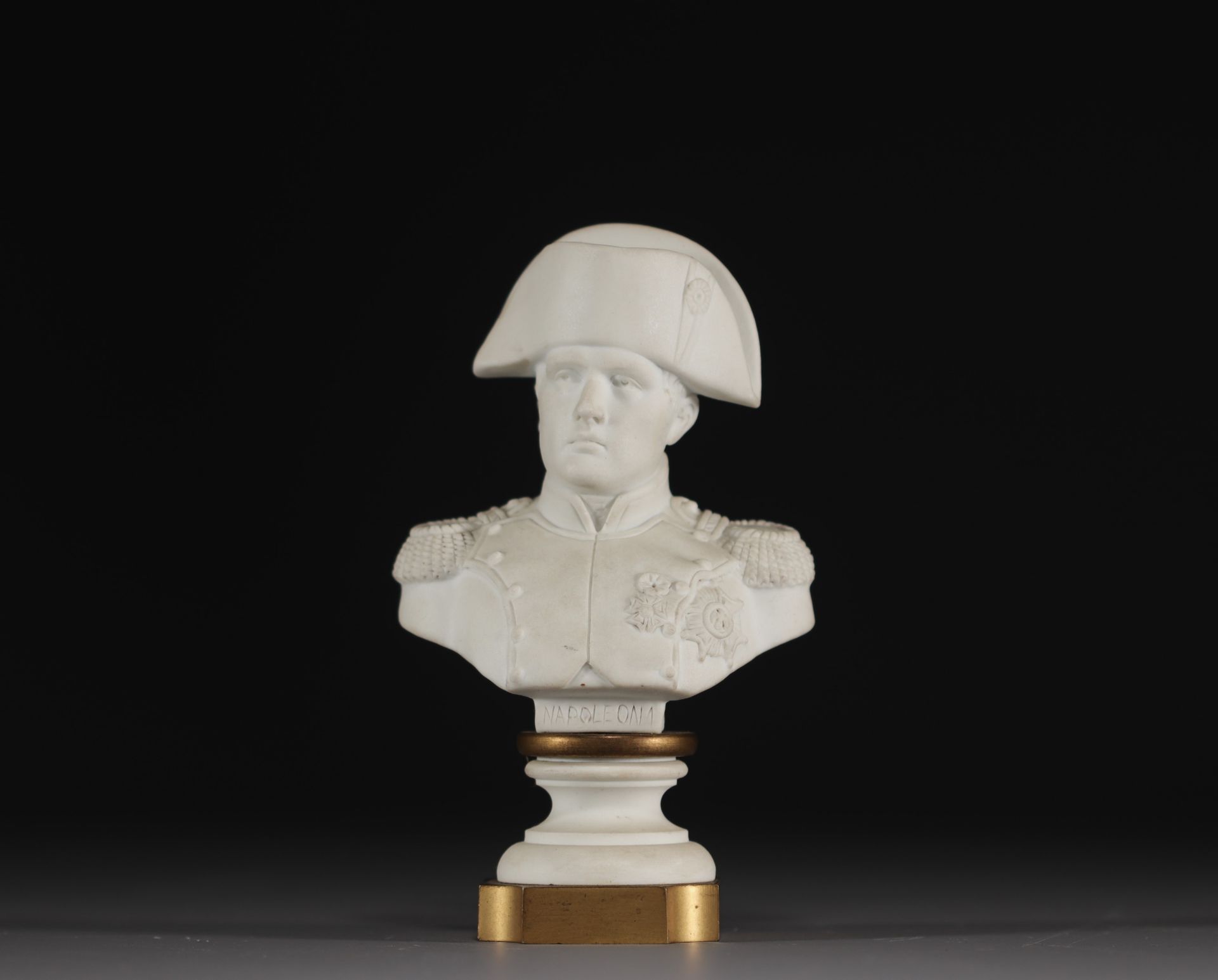 Sevres - Bust of Napoleon 1st in biscuit mounted on bronze, 19th century.