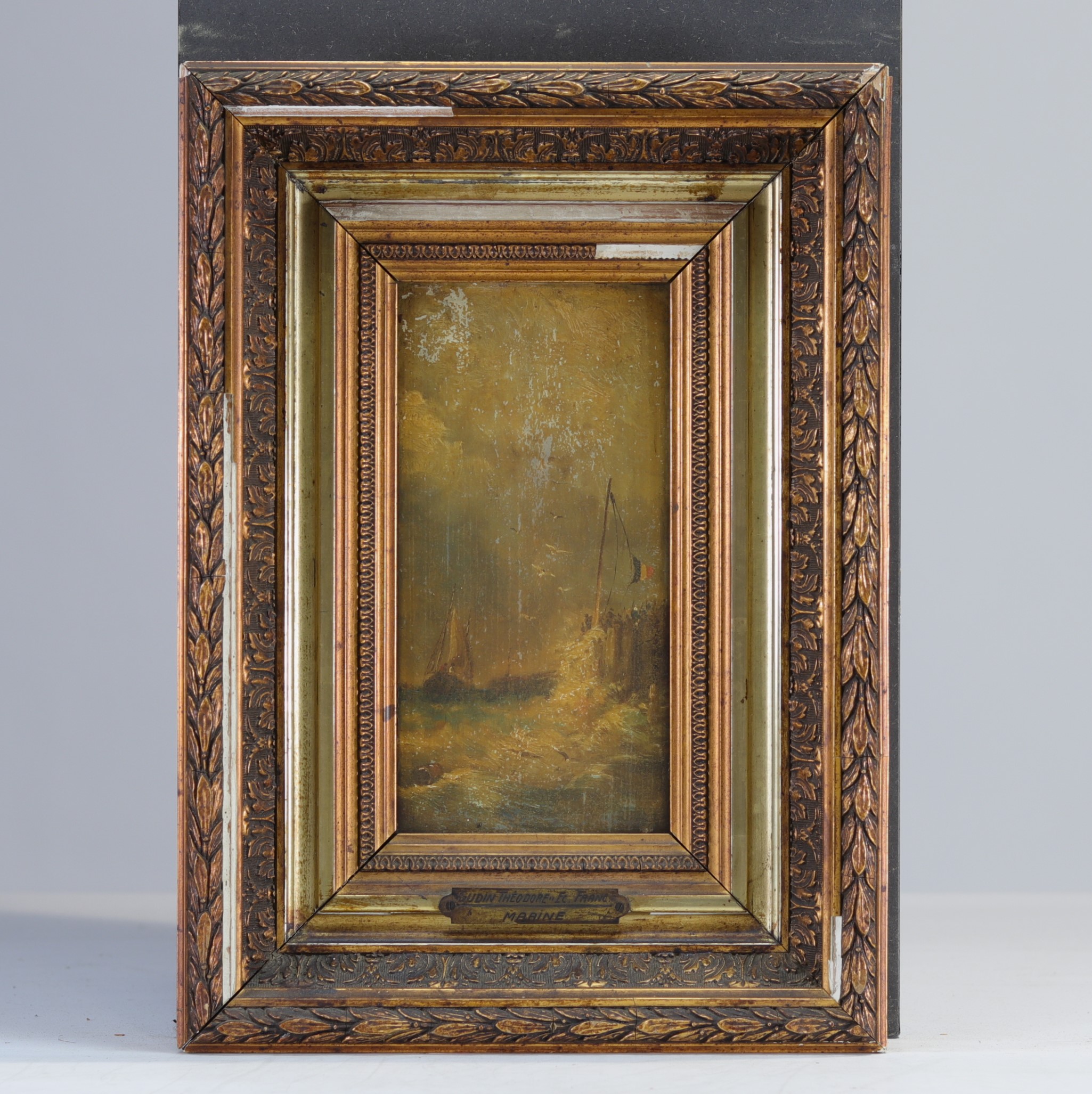 Theodore GUDIN (1802-1880) attr. to "Marine" Oil on panel, 19th century. - Image 2 of 3