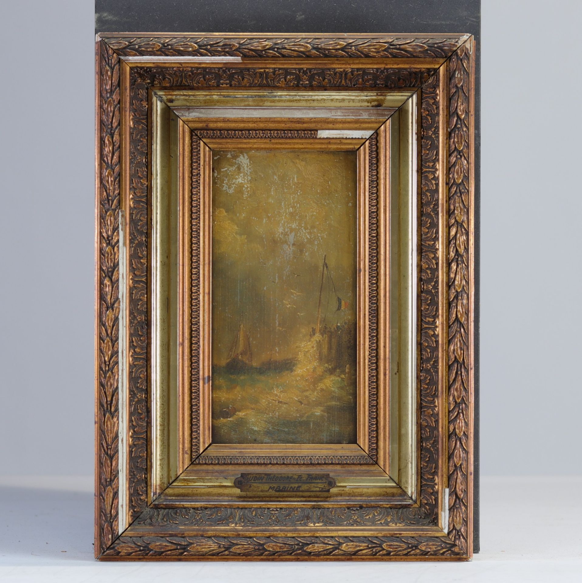 Theodore GUDIN (1802-1880) attr. to "Marine" Oil on panel, 19th century. - Bild 2 aus 3