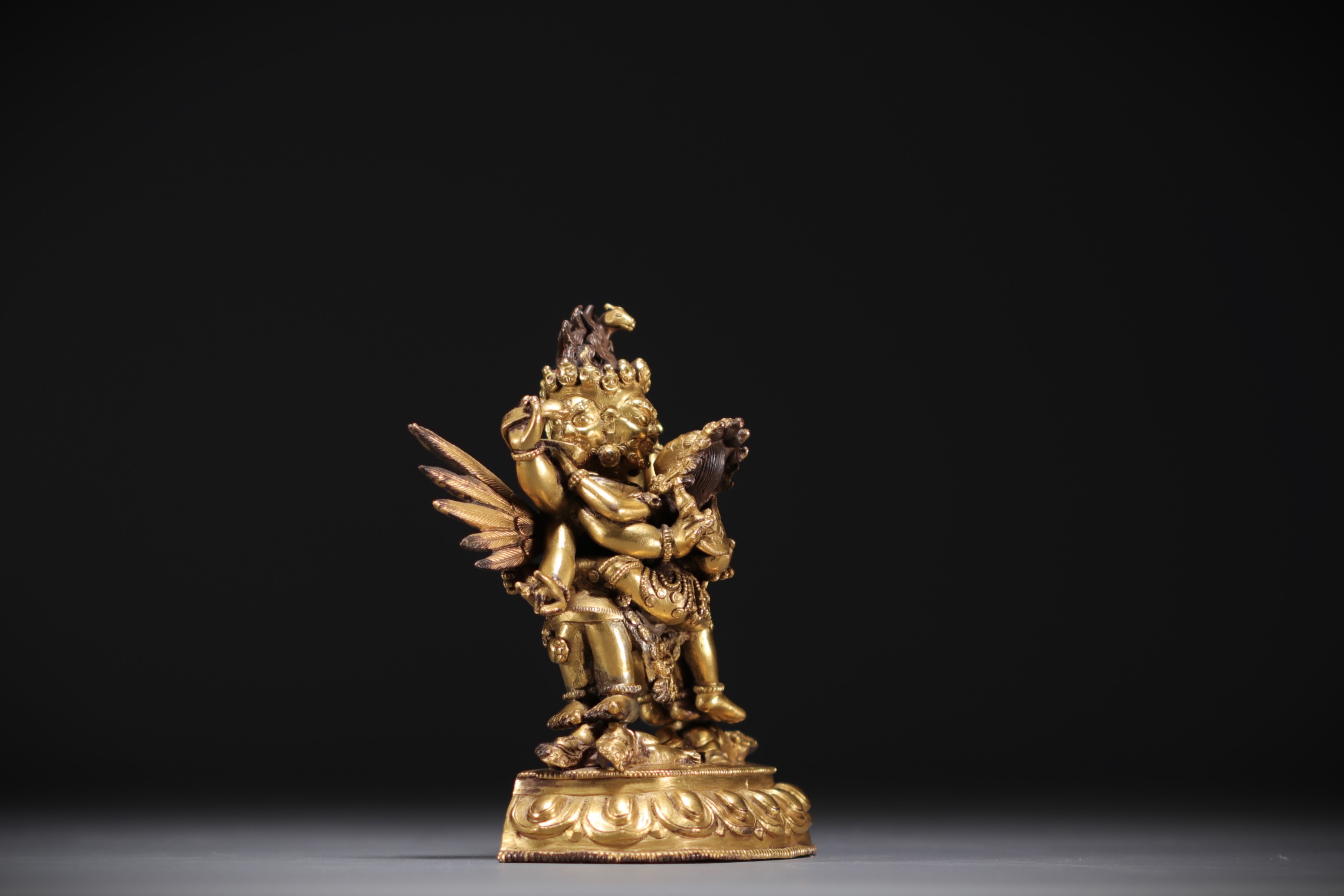 China - Tibet - Mahachakra Vajrapani, gilded bronze divinity. - Image 4 of 5