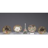 China - Set of five pieces of Canton porcelain.