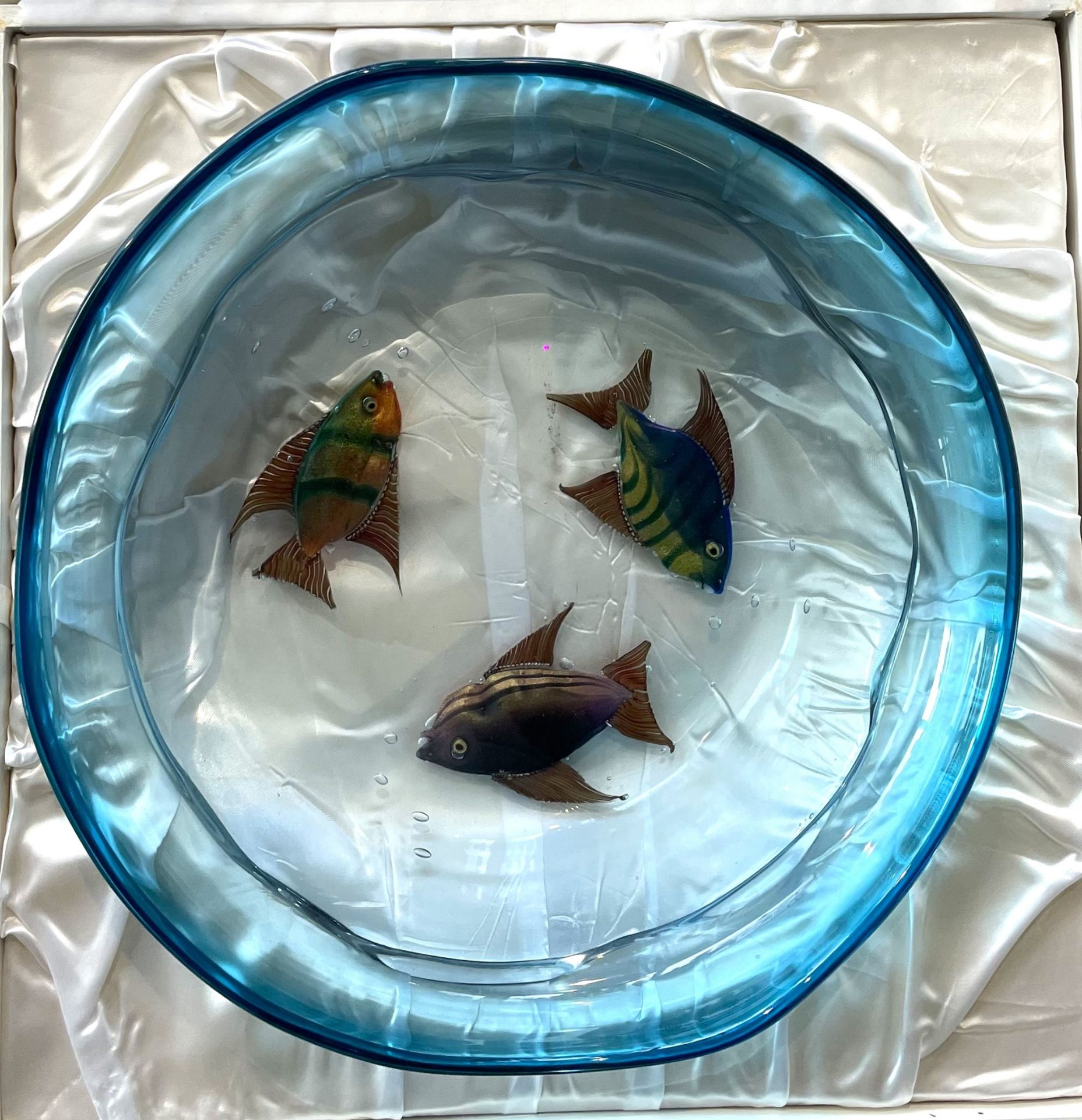 Pino SIGNORETTO (1944-2017) - Imposing Murano glass bowl with fish decoration.
