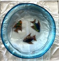 Pino SIGNORETTO (1944-2017) - Imposing Murano glass bowl with fish decoration.