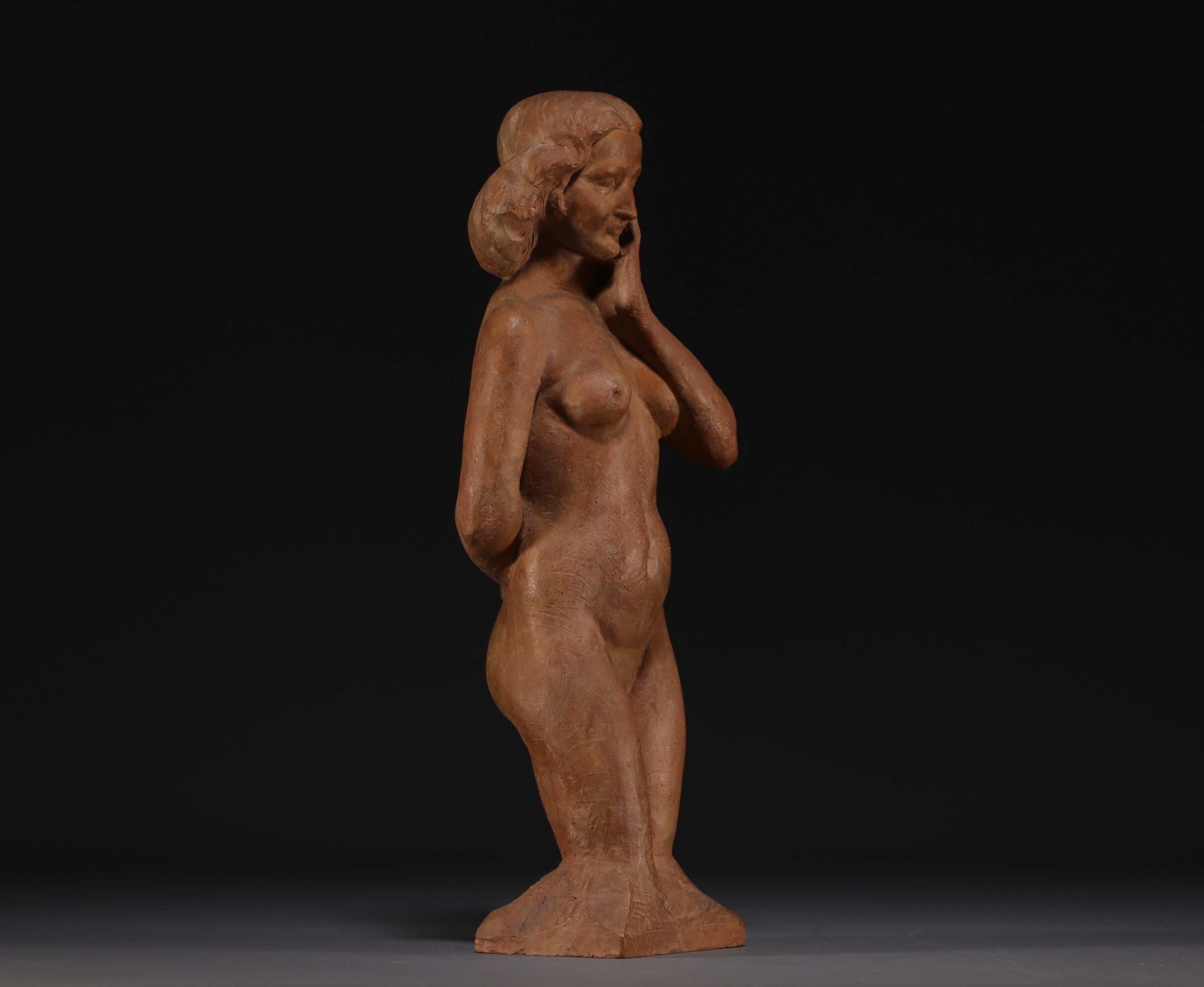 Francois julien BOSMANS (1908-1977) "Buste de femme" Terracotta sculpture. - Image 2 of 5