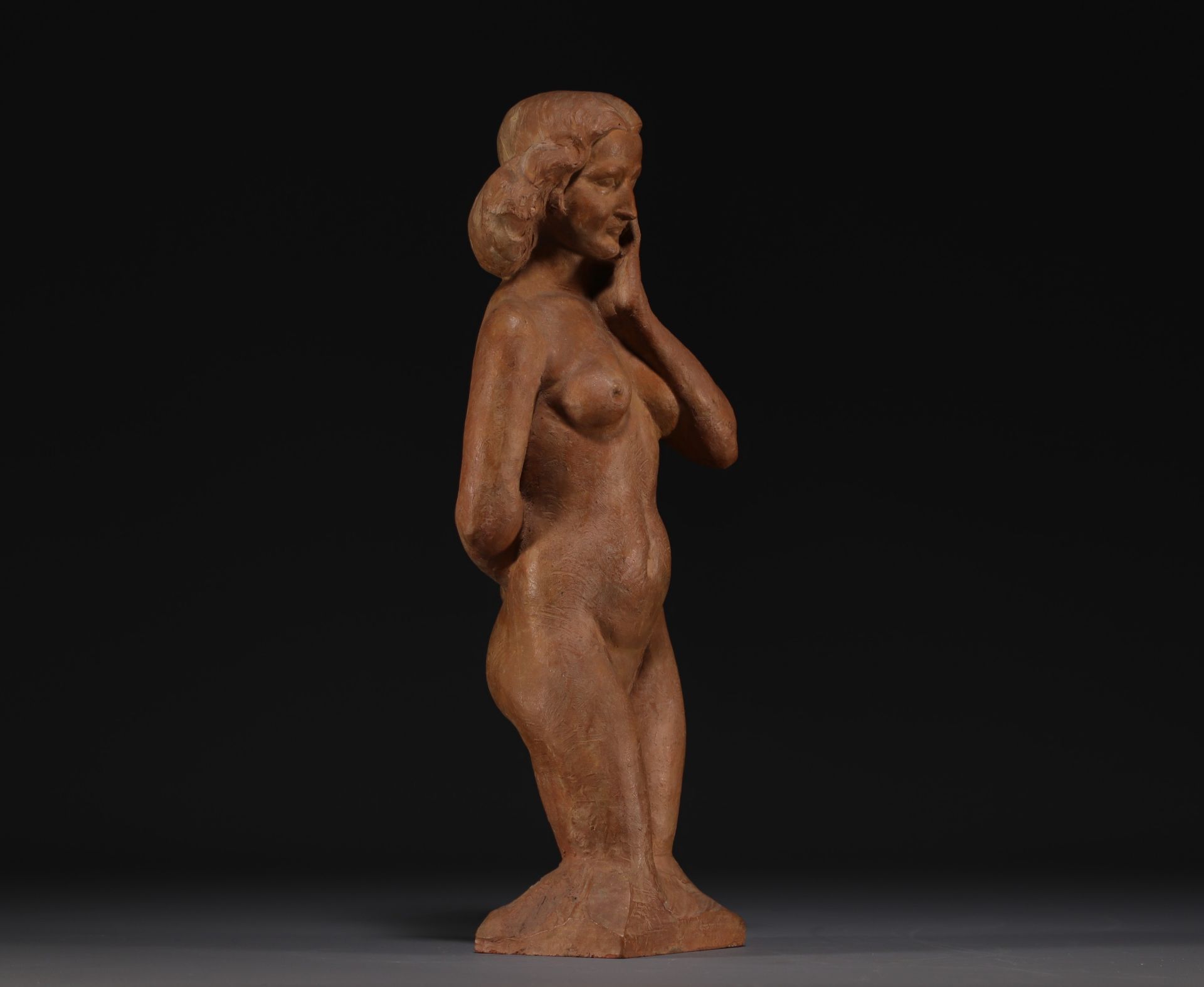 Francois julien BOSMANS (1908-1977) "Buste de femme" Terracotta sculpture. - Bild 2 aus 5
