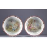 Eugene POITEVIN (1806-1870) - Imposing pair of Sevres porcelain dishes decorated with Nymphs from 19