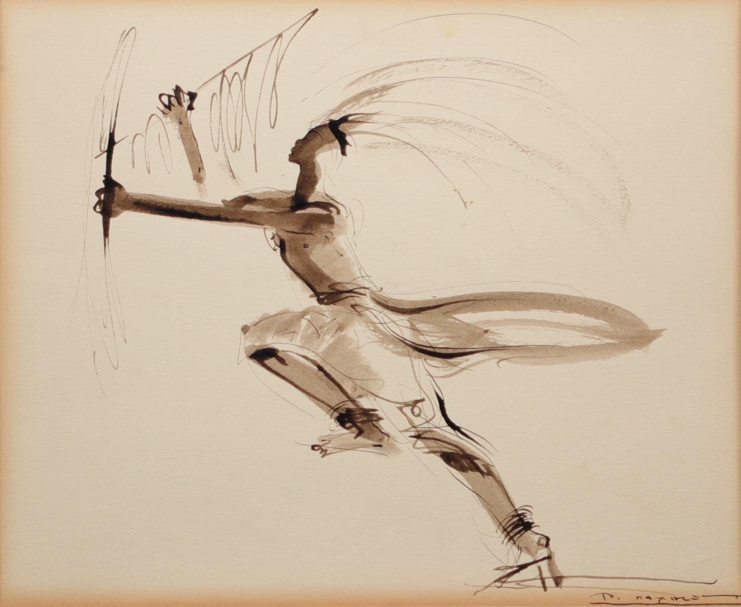 Paul DAXHELET (1905-1993) "African dancer" Suite of three Indian inks. - Image 3 of 7