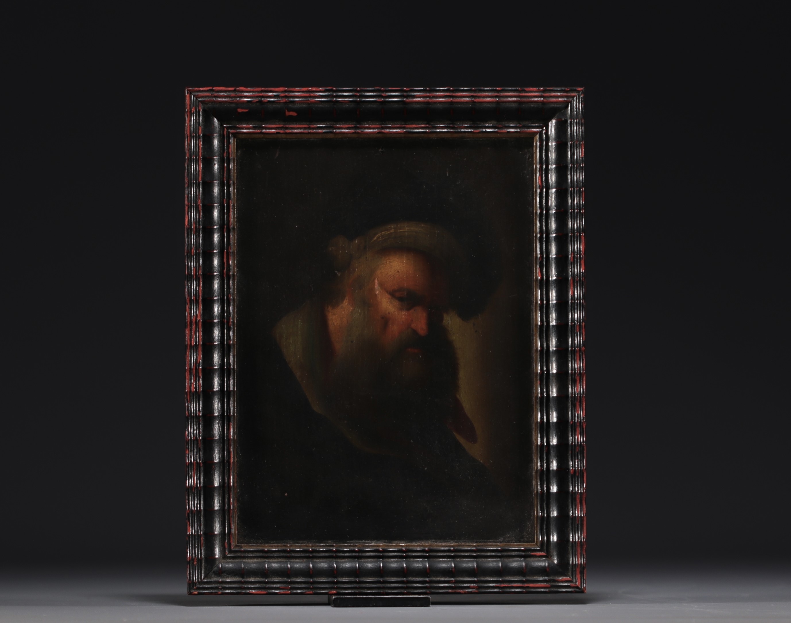 "Portrait of an old man" Oil on panel XVII-XVIIIth century.