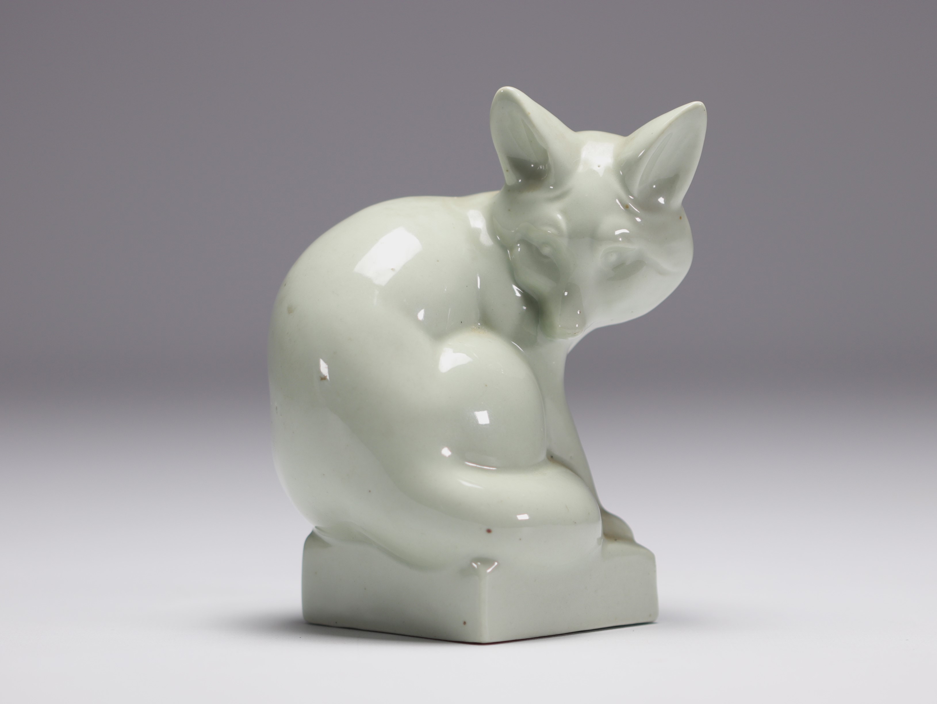 Thierry Van RIJSWIJCK (1911-1958) "Fennec" in Baudour ceramics (Cerabel), circa 1930.