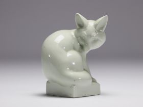 Thierry Van RIJSWIJCK (1911-1958) "Fennec" in Baudour ceramics (Cerabel), circa 1930.