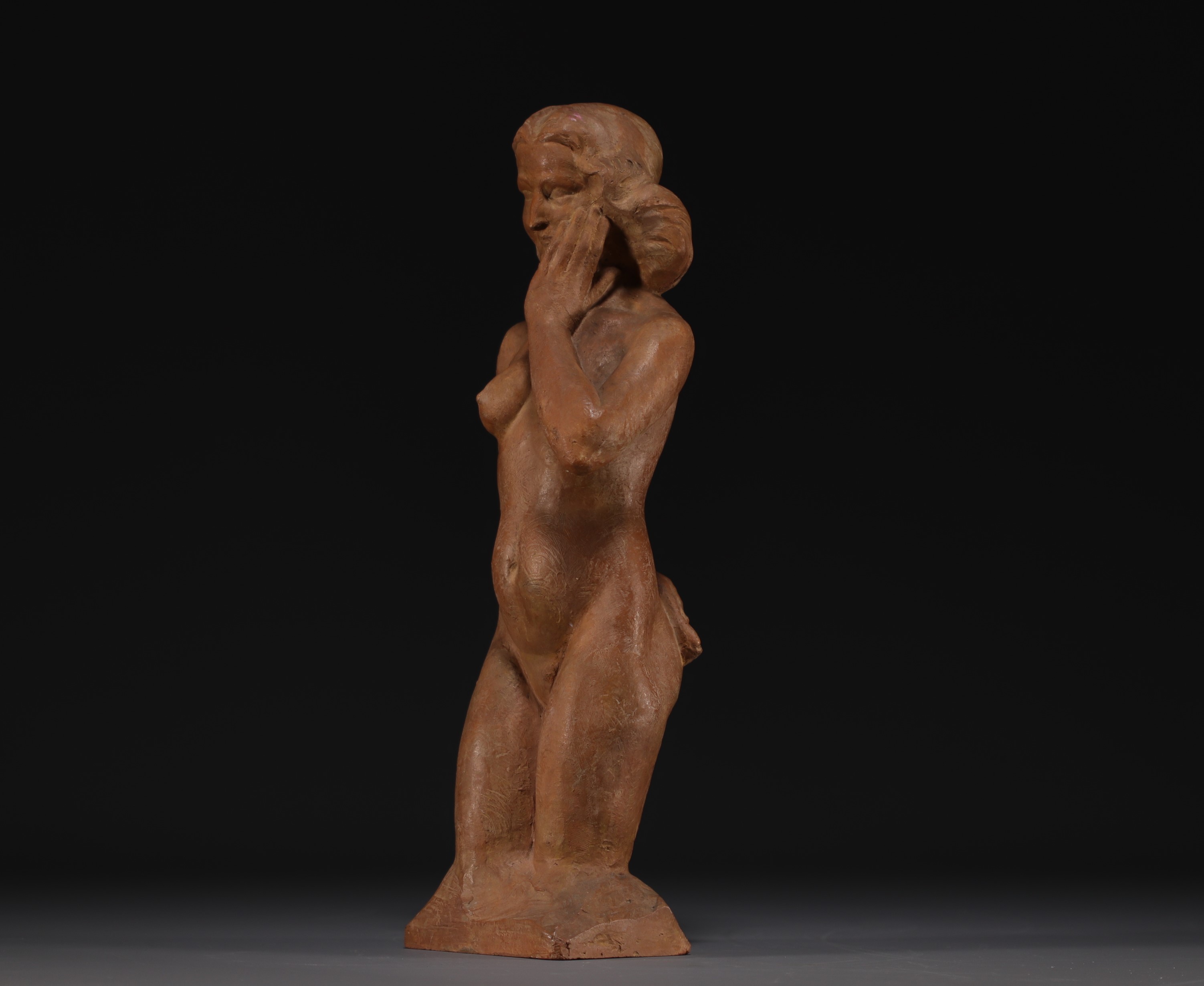 Francois julien BOSMANS (1908-1977) "Buste de femme" Terracotta sculpture. - Image 3 of 5