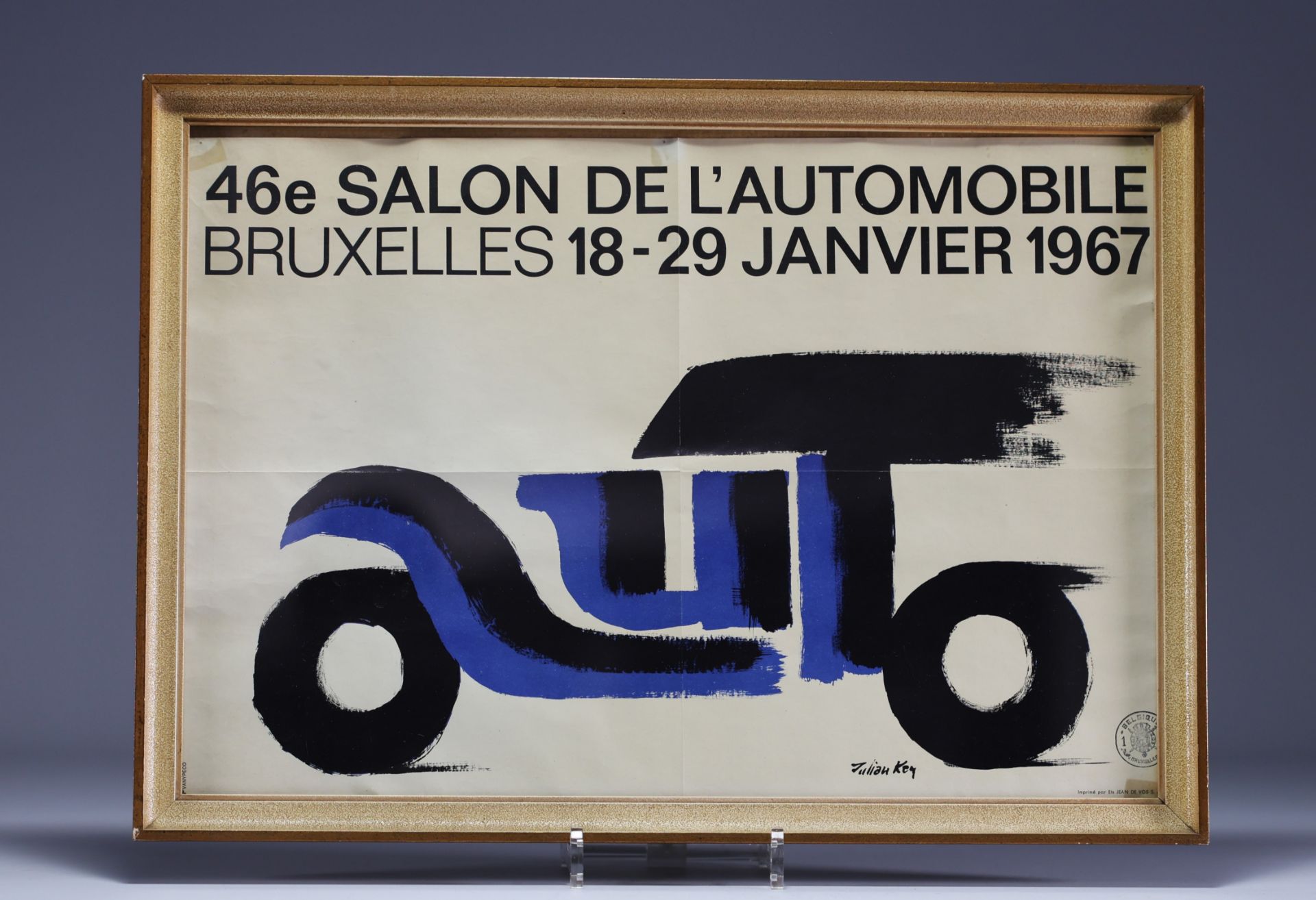 Julian KEY (1930-1999) Poster â€˜46e Salon de l'automobile a Bruxelles 1967â€™ by Jan De Vos. - Image 2 of 2