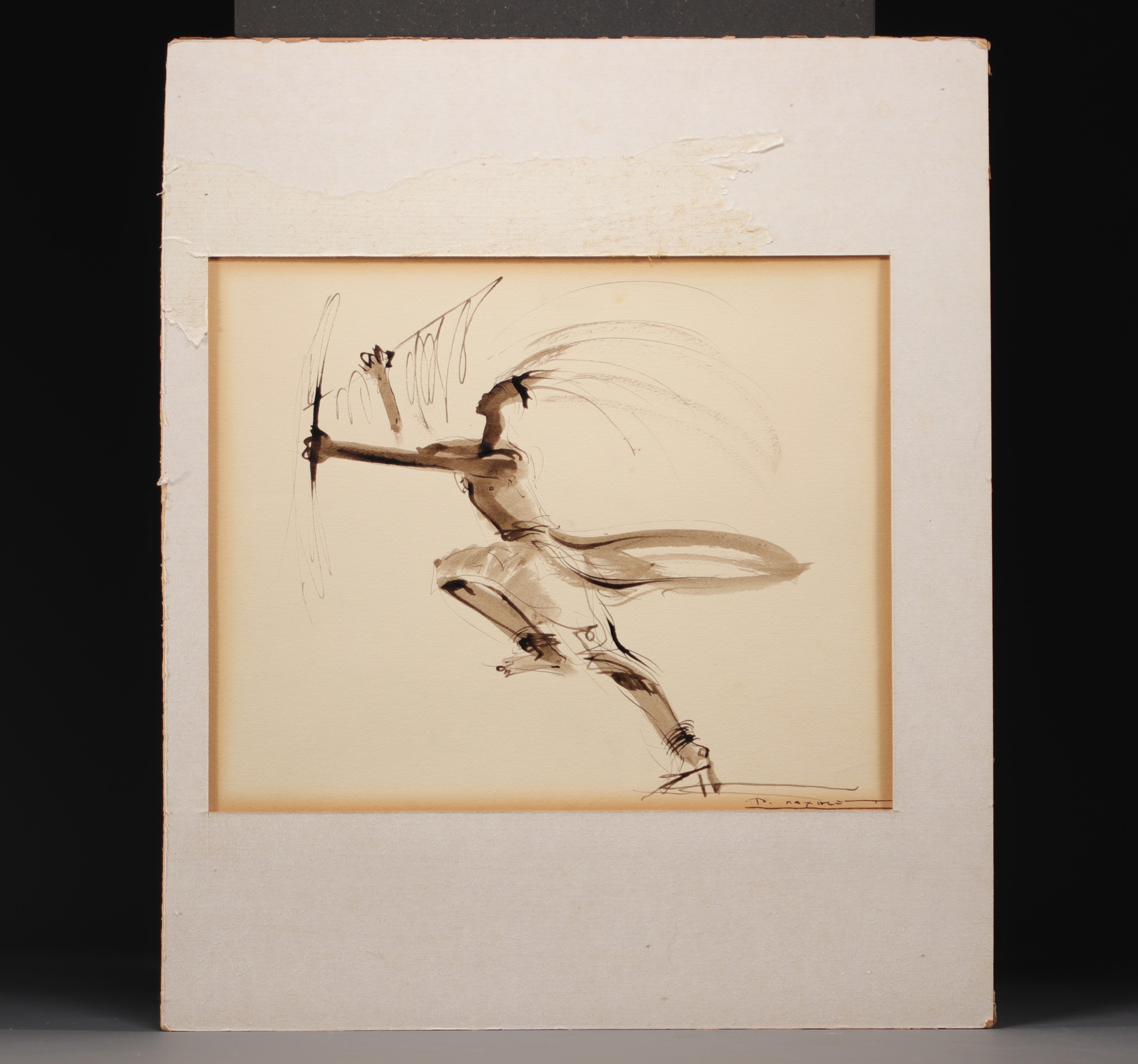 Paul DAXHELET (1905-1993) "African dancer" Suite of three Indian inks. - Image 6 of 7