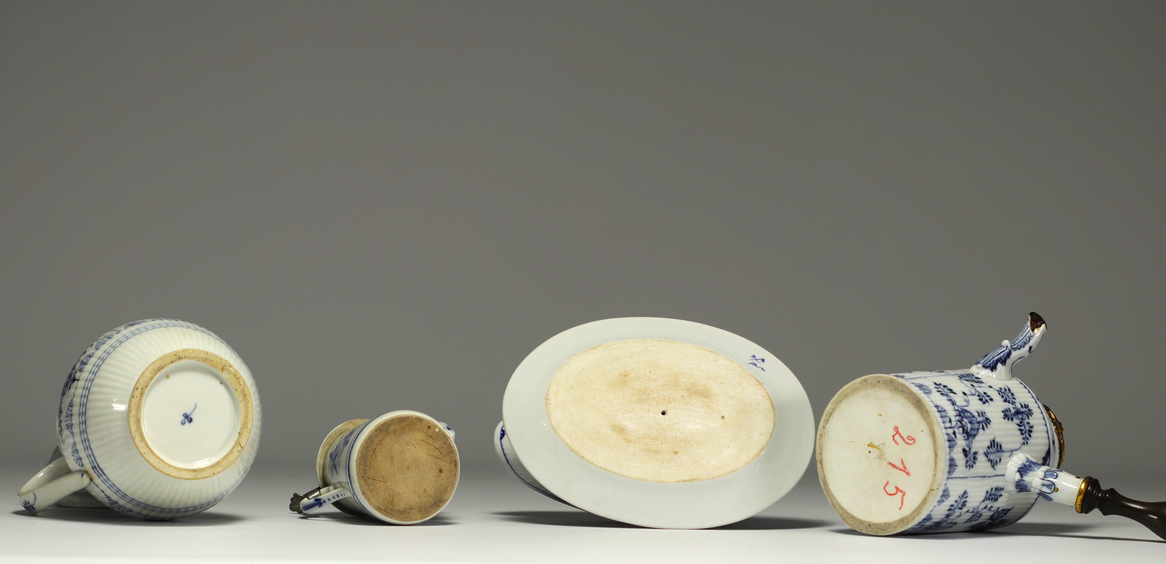 Set of four 19th century German blue-white porcelains. - Image 2 of 2