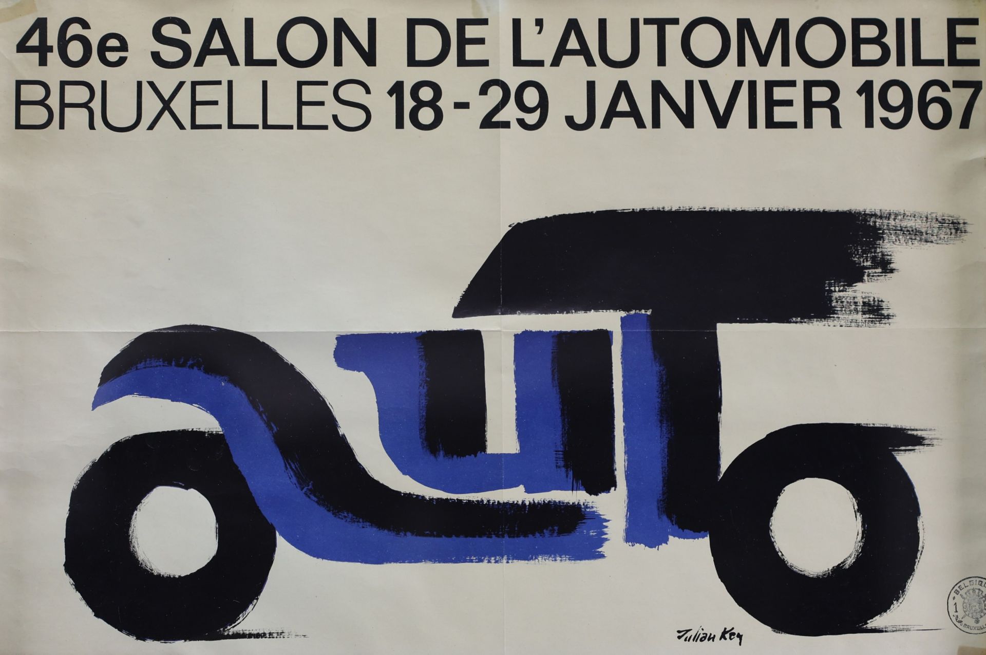 Julian KEY (1930-1999) Poster â€˜46e Salon de l'automobile a Bruxelles 1967â€™ by Jan De Vos.