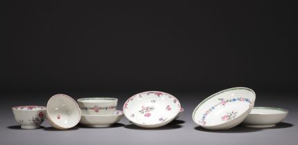China - Set of Famille Rose porcelain bowls and saucers.