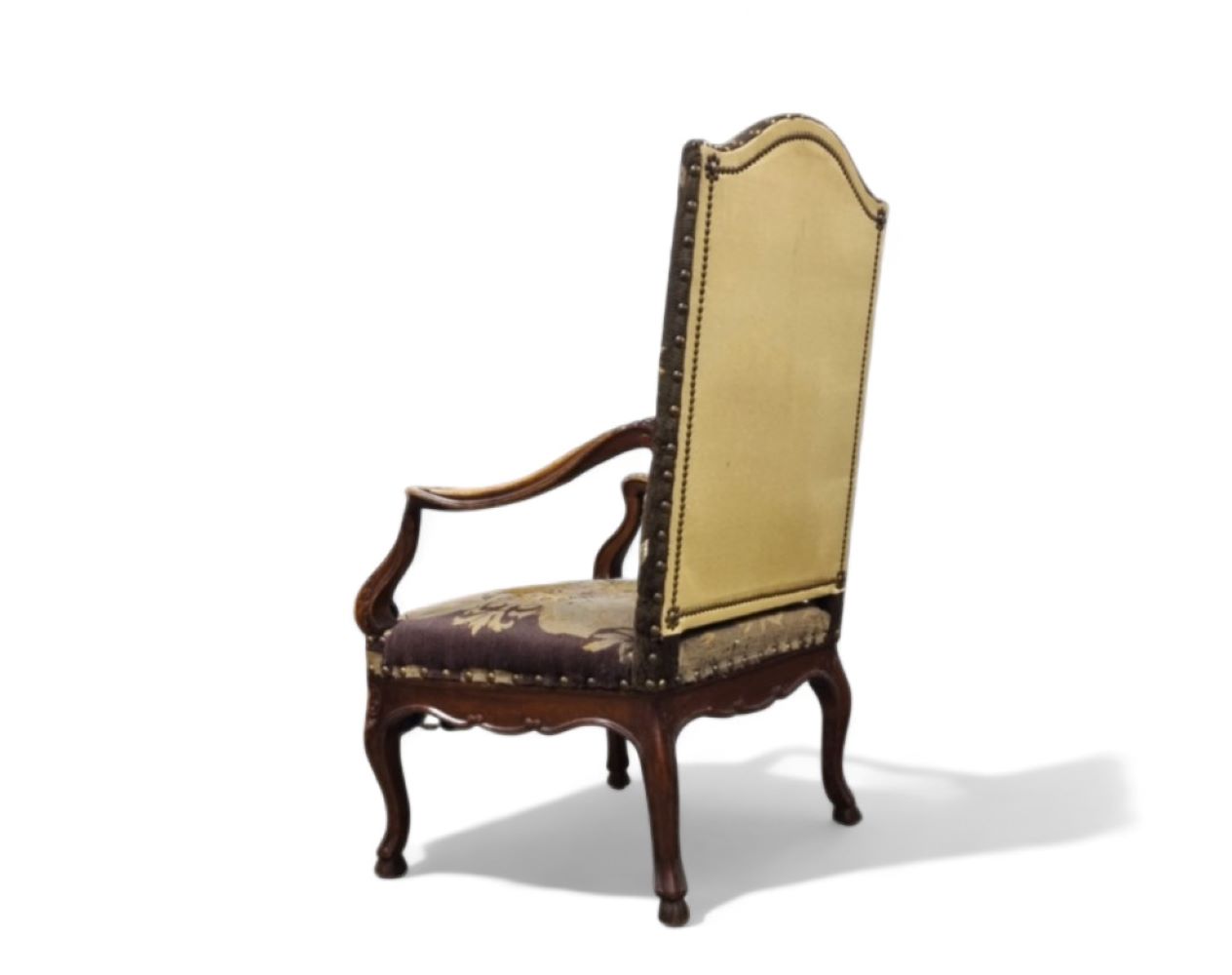 Carved wooden armchair and a seat with floral motifs from the 18th century - Image 3 of 4