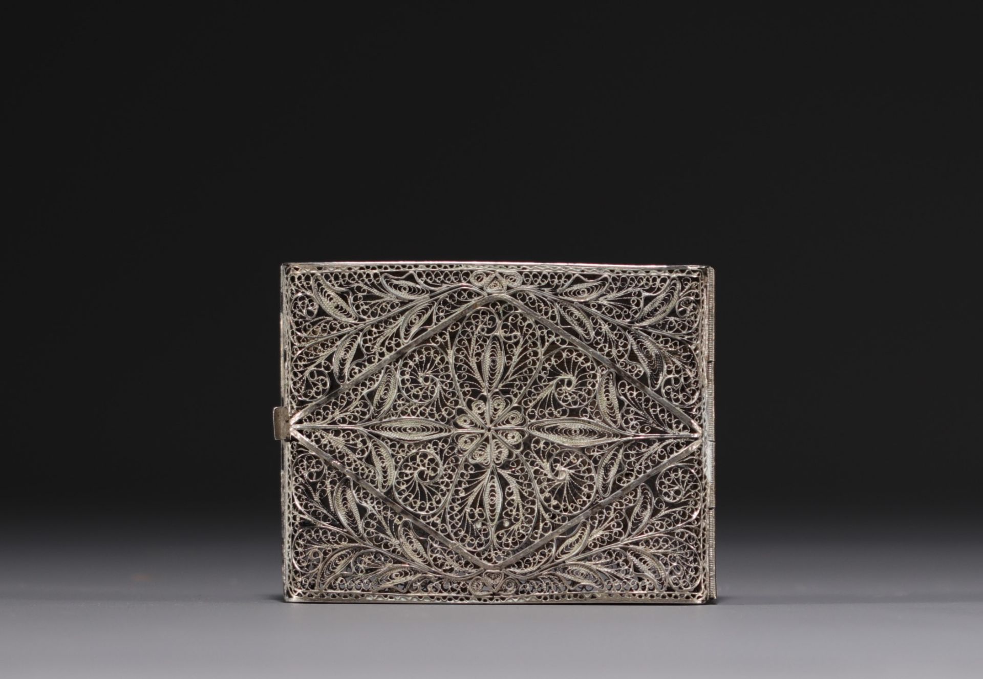 Ottoman Art - Filigree silver cigarette case, late 19th century.