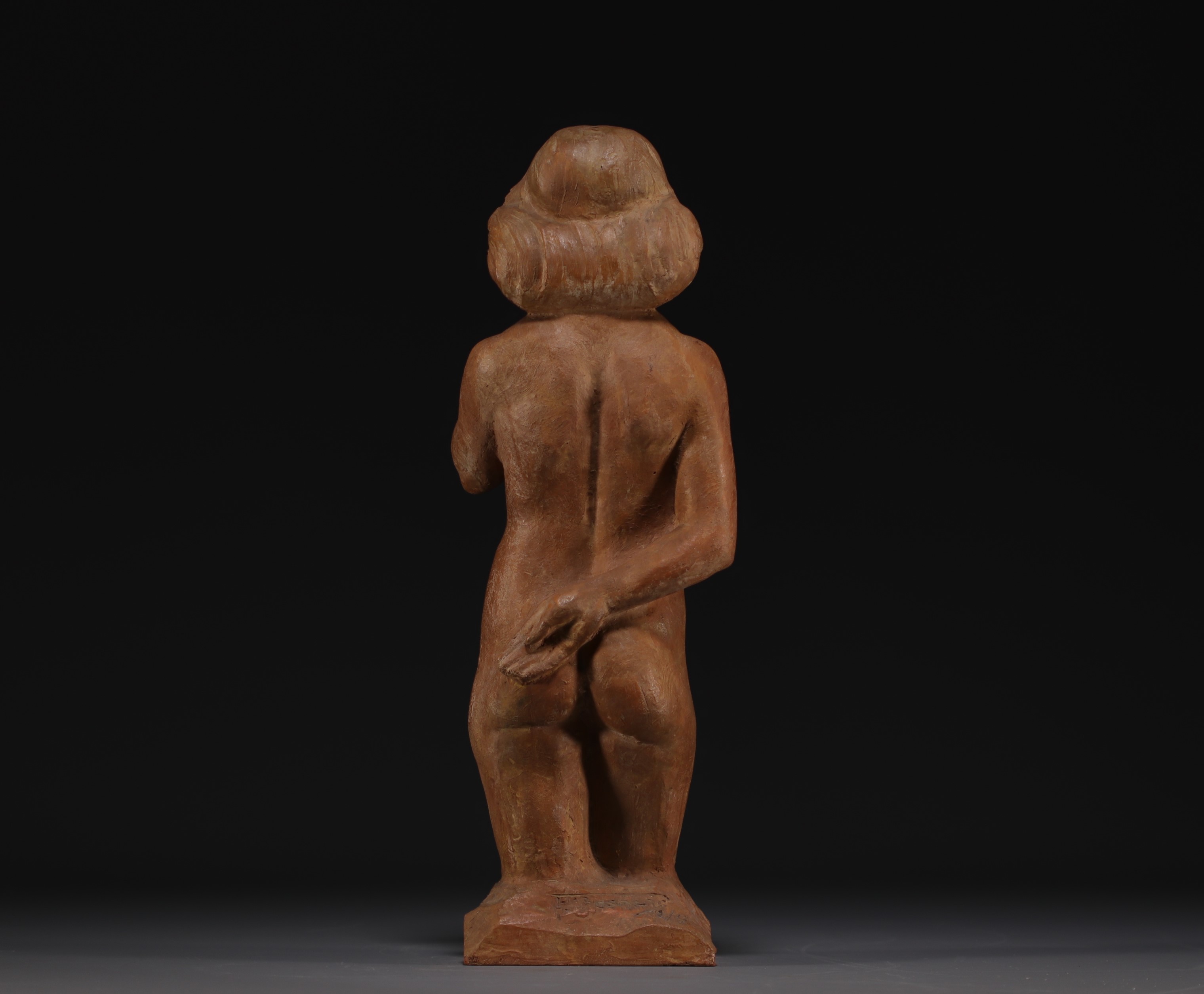 Francois julien BOSMANS (1908-1977) "Buste de femme" Terracotta sculpture. - Image 4 of 5