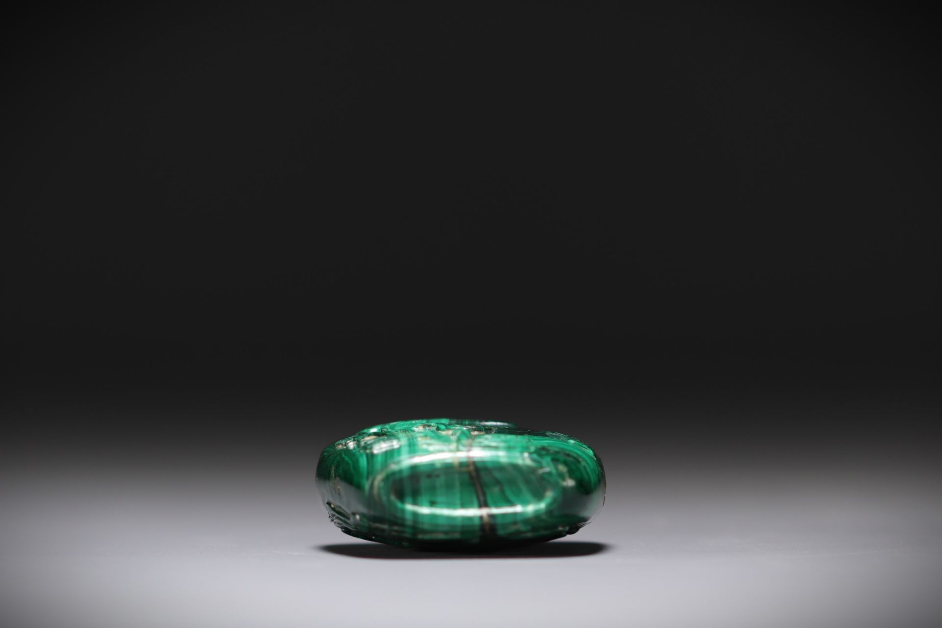 China - Malachite snuffbox decorated with fish and ducks - Bild 4 aus 4