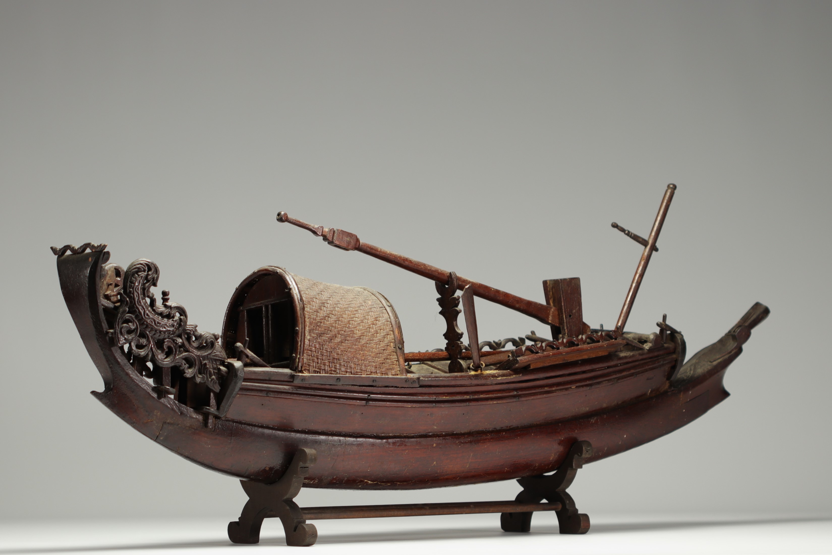 China - Carved wooden junk, 19th century. - Image 2 of 5