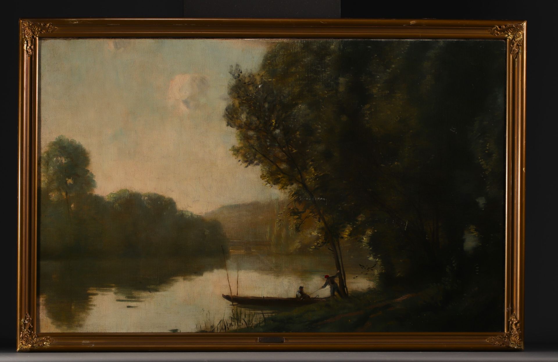 "Oil on canvas, Barbizon school in the style of Camille COROT, late 19th century. - Image 2 of 2