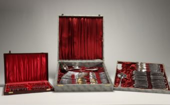112-piece silver-plated household set.