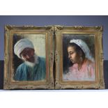 Michele LOFFREDO (1870-1961), Pair of Orientalist Portraits, oil on canvas signed and dated 1898.