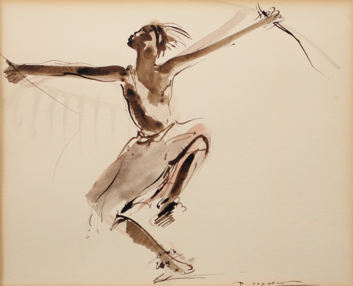 Paul DAXHELET (1905-1993) "African dancer" Suite of three Indian inks. - Image 2 of 7
