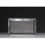 Val Saint Lambert - Crystal box, partly sandblasted lid with gold floral decoration, signed.