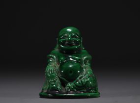 China - Buddha in green monochrome porcelain.