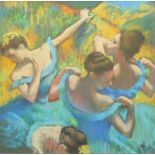 "Ballerinas" Russian school, pastel in the style of Degas, monogrammed and dated 2000