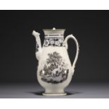 Villeroy & Boch - Earthenware coffee pot with country-style decor and floral entablature, 19th centu