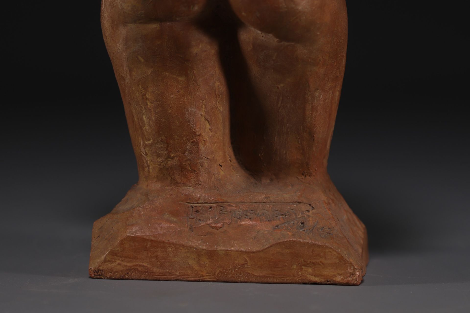 Francois julien BOSMANS (1908-1977) "Buste de femme" Terracotta sculpture. - Bild 5 aus 5