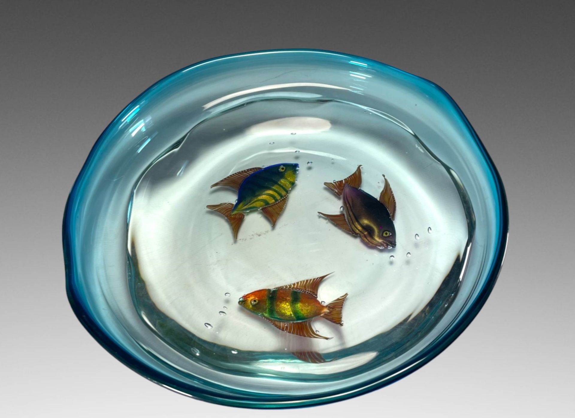 Pino SIGNORETTO (1944-2017) - Imposing Murano glass bowl with fish decoration. - Bild 3 aus 4