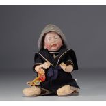 KAMMER and REINHARDT - Baby character sticking out his tongue, bisque head nÂ°28, circa 1900.